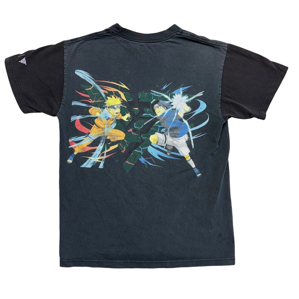 Vintage Naruto Vs Sasuke Shirt Medium Black 2002 Naruto Shippuden Anime Manga